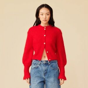 Ruby,  Red Mohair Blend Sweater